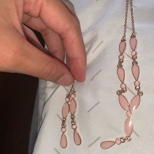 NEVER USED! Pink Earrings & Necklace set.